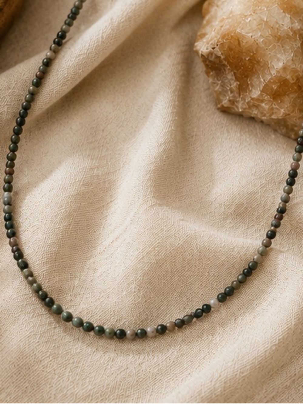 Earthy Boho Gemstone Beaded Necklace | Natural Stone Choker